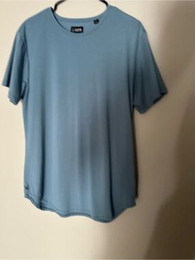 Cuts elongated Light Blue Men's Performance T-Shirt